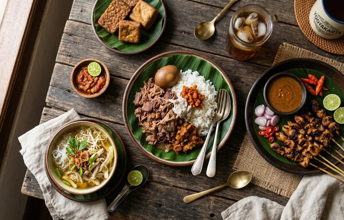 restoran yogyakarta terbaik traditional food spread