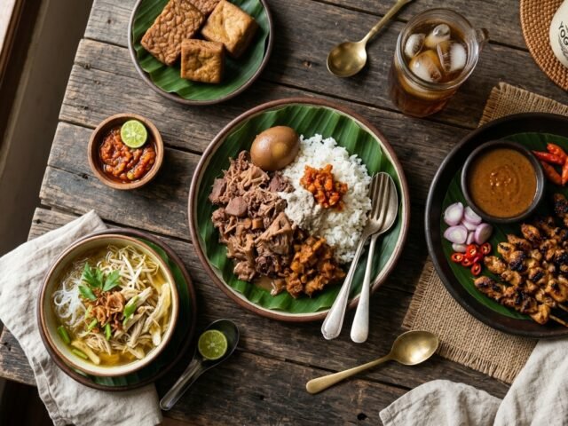 restoran yogyakarta terbaik traditional food spread
